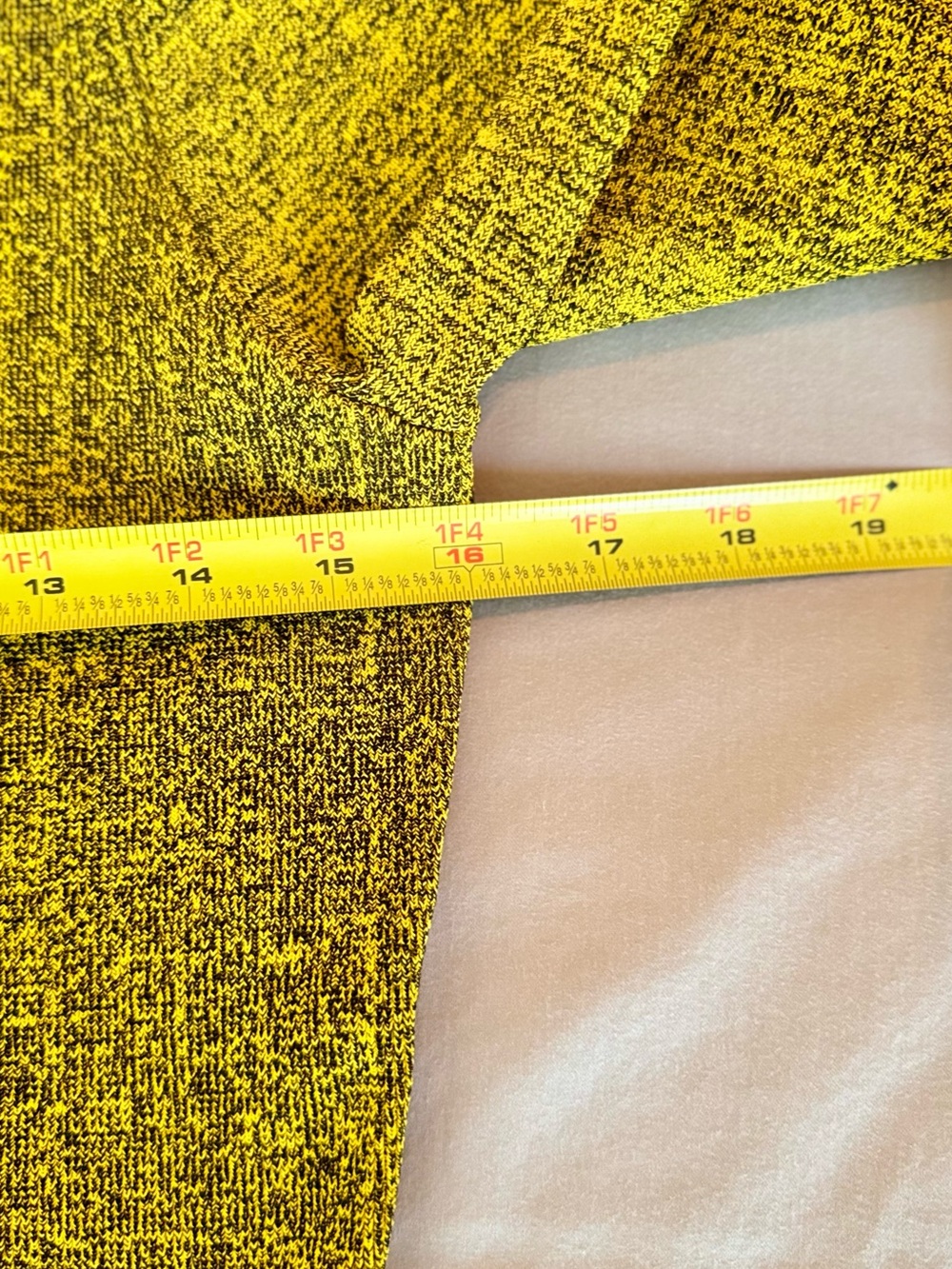 PROENZA SCHOULER Neon Yellow Marled Stretchy Thick Knit Crop Top w Long Sleeves - Picture 12 of 13